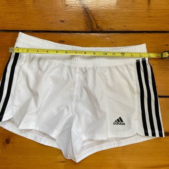 adidas Women's Aeroready Shorts Size Small White with Black Stripes - Picture 5 of 10